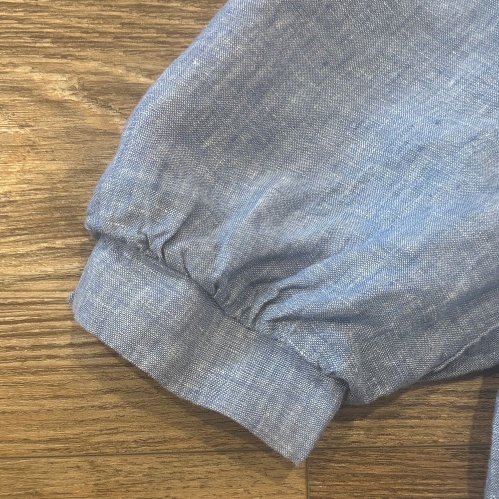 Boden Light Blue Linen Button-Front Midi Dress - Picture 5 of 15